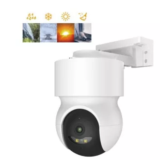 iGET HOME Camera CS8 White - Bezprzewodowa kamera zewnętrzna 2K, automatyczne śledzenie, stopień ochrony IP65, dźwięk