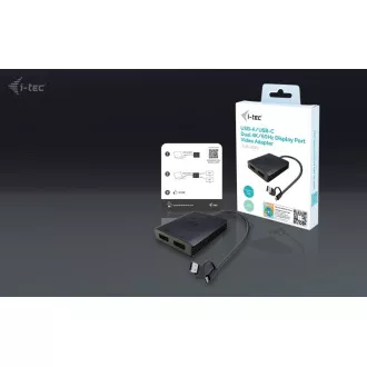 Podwójny adapter wideo 4K DP I-Tec USB-A/USB-C