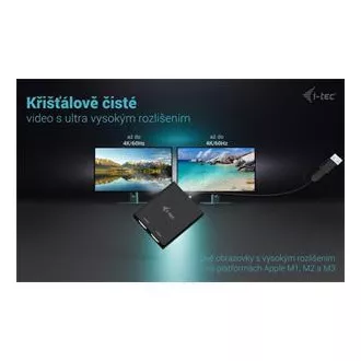 Podwójny adapter wideo 4K HDMI I-Tec USB-A/USB-C Podwójny adapter wideo 4K HDMI I-Tec USB-A/USB-C