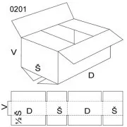 Pudełko klapowe, rozmiar 1, FEVCO 0201, 220 x 80 x 160 mm