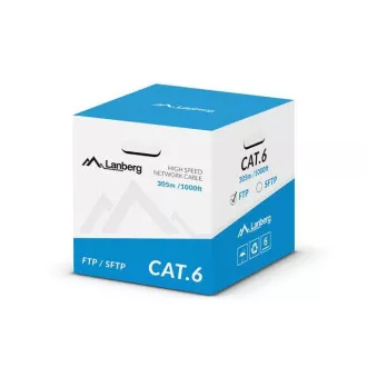 Kabel LANBERG FTP CAT.6, Cu, długość 305 m, szary, CPR   Fluke passed, PVC