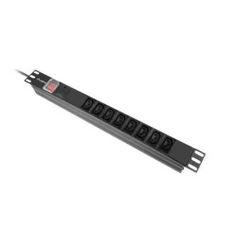 LANBERG 19" 1U 16A 2M 8X GNIAZDA IEC C13 CZARNY C20