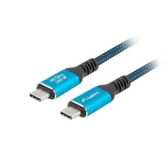 Lanberg KABEL USB-C M/M 4.0 1,5 m 240 W 8K 60 Hz CZARNO-NIEBIESKI Lanberg KABEL USB-C M/M 4.0 1,5 m 240 W 8K 60 Hz CZARNO-NIEBIESKI
