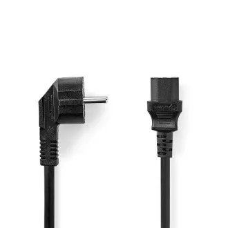 Nedis CEGL11075BK20 - Kabel zasilający | Wtyk typu F | IEC-320-C1 | Kątowy | Kątowy | 2.00 m | Czarny