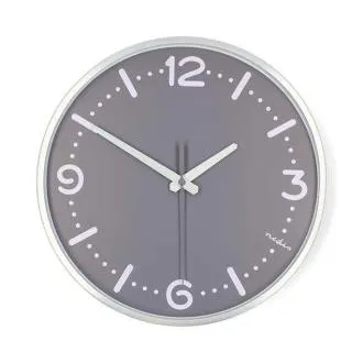Nedis CLWA3226SS – zegar ścienny | Średnica: 300 mm | Aluminium | Cichy mechanizm | Metal Nedis CLWA3226SS – zegar ścienny | Średnica: 300 mm | Aluminium | Cichy mechanizm | Metal