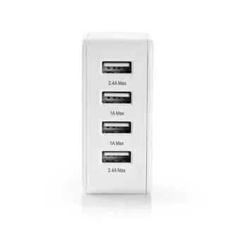 Nedis WCGPD45W100WT – Ładowarka sieciowa | 45 W | GaN | PD3.0 | Funkcja szybkiego ładowania | 2 wyjścia | 2x USB-C | Biała