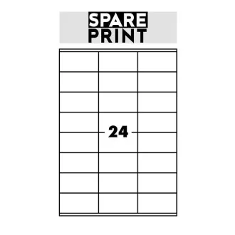 SPARE PRINT PREMIUM Etykiety samoprzylepne białe, 100 arkuszy A4 w pudełku (1arch/24x etykieta 70x36mm)