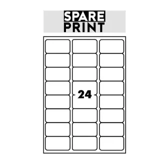 SPARE PRINT PREMIUM Etykiety samoprzylepne białe, 100 arkuszy A4 w pudełku (1arch/24x etykieta 68x36mm)