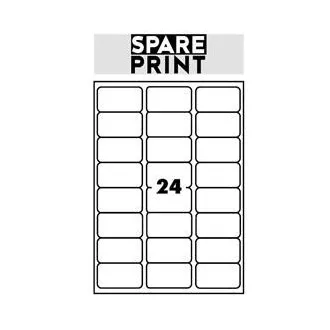 SPARE PRINT PREMIUM Etykiety samoprzylepne białe, 100 arkuszy A4 w pudełku (1arch/24x etykieta 68x36mm)