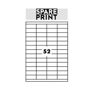 SPARE PRINT PREMIUM Etykiety samoprzylepne białe, 100 arkuszy A4 w pudełku (1arch/52x etykieta 52,5x21,2mm)