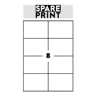 SPARE PRINT PREMIUM Etykiety samoprzylepne białe, 100 arkuszy A4 w pudełku (1arch/8x etykieta 105x74mm)