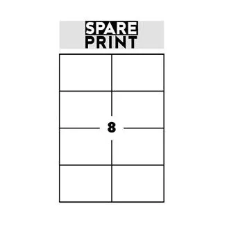 SPARE PRINT PREMIUM Etykiety samoprzylepne białe, 100 arkuszy A4 w pudełku (1arch/8x etykieta 105x74mm)