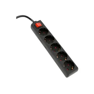 OMEGA 5 gniazdowa listwa przedłużająca 3,0M 16A 5 GNIAZD TYP F SCHUKO GERMAN BLACK