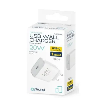 Ładowarka sieciowa PLATINET 20W PD 1x USB-C biała Ładowarka sieciowa PLATINET 20W PD 1x USB-C biała