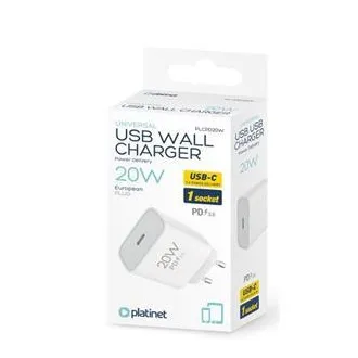 Ładowarka sieciowa PLATINET 20W PD 1x USB-C biała Ładowarka sieciowa PLATINET 20W PD 1x USB-C biała