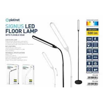PLATINET lampa podłogowa SIGNUS 10W 84 LED 500 lumenów, czarna, wysokość 150cm PLATINET lampa podłogowa SIGNUS 10W 84 LED 500 lumenów, czarna, wysokość 150cm