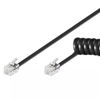 PremiumCord Kabel do słuchawki telefonicznej skręcany 4 żyły 2m - czarny PremiumCord Kabel do słuchawki telefonicznej skręcany 4 żyły 2m - czarny