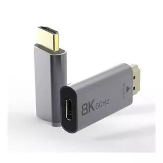 PremiumCord Adapter USB-C do HDMI 8K@60Hz, 4K@144Hz Aluminium