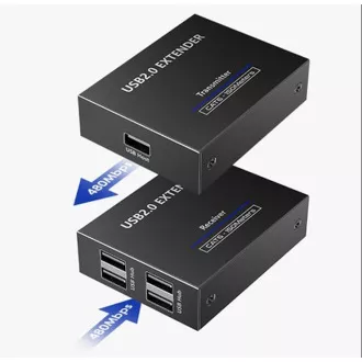 PremiumCord 4-portowy przedłużacz USB 2.0 przez Cat5/Cat5e/Cat6 do 150 m