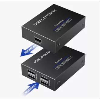 PremiumCord 4-portowy przedłużacz USB 2.0 przez Cat5/Cat5e/Cat6 do 150 m