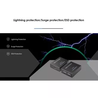 PremiumCord 4-portowy przedłużacz USB 2.0 przez Cat5/Cat5e/Cat6 do 150 m