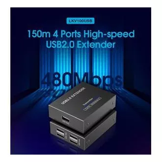 PremiumCord 4-portowy przedłużacz USB 2.0 przez Cat5/Cat5e/Cat6 do 150 m
