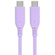 PremiumCord – silikonowy kabel z wtykami USB-C, 60 W, 480 Mb/s, fioletowy, wyjątkowo miękki, 1,5 m