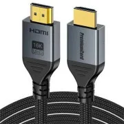 Kabel PremiumCord Ultra HD HDMI 2.2 16K@60Hz, 8K@240Hz, 4K@480Hz, złocone styki, 1 m