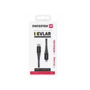 KABEL DO TRANSMISJI DANYCH SWISSTEN KEVLAR USB-C / LIGHTNING 1,5 M ANTRACYT