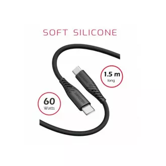 SWISSTEN KABEL DO TRANSMISJI DANYCH MIĘKKI SILIKONOWY USB-C / USB-C 1,5 M 60W CZARNY SWISSTEN KABEL DO TRANSMISJI DANYCH MIĘKKI SILIKONOWY USB-C / USB-C 1,5 M 60W CZARNY