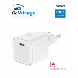 SWISSTEN ADAPTER SIECIOWY GaN 1x USB-C 20W ZASILANIE BIAŁY SWISSTEN ADAPTER SIECIOWY GaN 1x USB-C 20W ZASILANIE BIAŁY