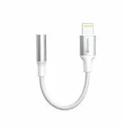 SWISSTEN AUDIO ADAPTER TEXTILE LIGHTNING (męski) / 3,5 mm AUX 0,15 M BIAŁY (zastępuje 73501212)