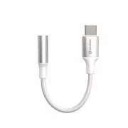 SWISSTEN AUDIO ADAPTER TEXTILE USB-C (męski) / 3,5 mm AUX 0,15 M BIAŁY (zastępuje 73501302)