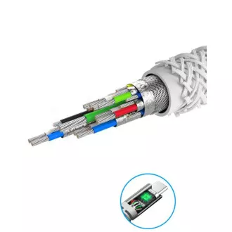 KABEL DO TRANSMISJI DANYCH SWISSTEN KEVLAR USB/USB-C 1,5 M BIAŁY KABEL DO TRANSMISJI DANYCH SWISSTEN KEVLAR USB/USB-C 1,5 M BIAŁY