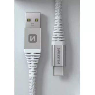 KABEL DO TRANSMISJI DANYCH SWISSTEN KEVLAR USB/USB-C 1,5 M BIAŁY KABEL DO TRANSMISJI DANYCH SWISSTEN KEVLAR USB/USB-C 1,5 M BIAŁY