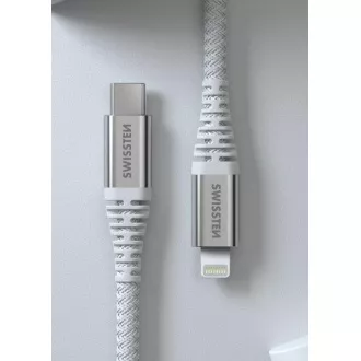 KABEL DO TRANSMISJI DANYCH SWISSTEN KEVLAR USB-C / LIGHTNING 1,5 M BIAŁY