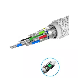 KABEL DO TRANSMISJI DANYCH SWISSTEN KEVLAR USB-C / LIGHTNING 1,5 M BIAŁY