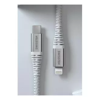 KABEL DO TRANSMISJI DANYCH SWISSTEN KEVLAR USB-C / LIGHTNING 1,5 M BIAŁY