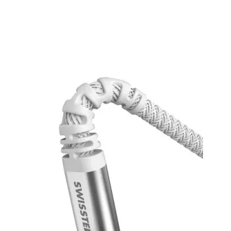 KABEL DO TRANSMISJI DANYCH SWISSTEN KEVLAR USB-C / USB-C 1,5 M BIAŁY