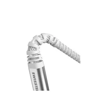 KABEL DO TRANSMISJI DANYCH SWISSTEN KEVLAR USB-C / USB-C 1,5 M BIAŁY