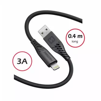 KABEL DO TRANSMISJI DANYCH SWISSTEN SOFT SILICONE USB-A / LIGHTNING 0,4 M CZARNY KABEL DO TRANSMISJI DANYCH SWISSTEN SOFT SILICONE USB-A / LIGHTNING 0,4 M CZARNY