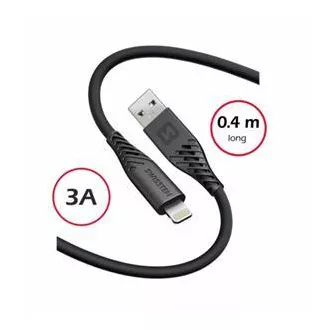 KABEL DO TRANSMISJI DANYCH SWISSTEN SOFT SILICONE USB-A / LIGHTNING 0,4 M CZARNY KABEL DO TRANSMISJI DANYCH SWISSTEN SOFT SILICONE USB-A / LIGHTNING 0,4 M CZARNY