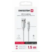 KABEL DO TRANSMISJI DANYCH SWISSTEN TEXTILE II USB / LIGHTNING 1,5 M BIAŁY