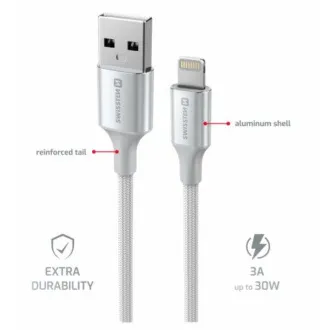 KABEL DO TRANSMISJI DANYCH SWISSTEN TEXTILE II USB / LIGHTNING 1,5 M BIAŁY