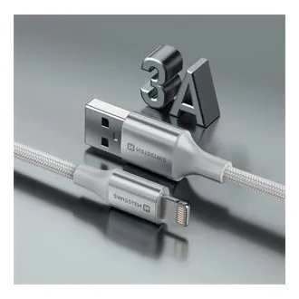 KABEL DO TRANSMISJI DANYCH SWISSTEN TEXTILE II USB / LIGHTNING 1,5 M BIAŁY