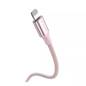 KABEL DO TRANSMISJI DANYCH SWISSTEN TEXTILE II USB / LIGHTNING 1,5 M RÓŻOWY