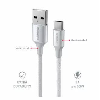 KABEL DO TRANSMISJI DANYCH SWISSTEN TEXTILE II USB / USB-C 1,5 M BIAŁY