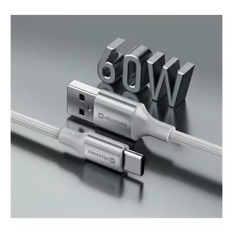 KABEL DO TRANSMISJI DANYCH SWISSTEN TEXTILE II USB / USB-C 1,5 M BIAŁY