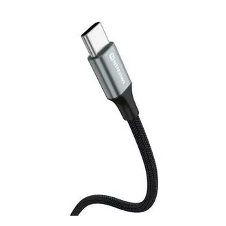 KABEL DO TRANSMISJI DANYCH SWISSTEN TEXTILE II USB / USB-C 1,5 M CZARNY