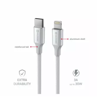 KABEL DO TRANSMISJI DANYCH SWISSTEN TEXTILE II USB-C / LIGHTNING 1,5 M BIAŁY